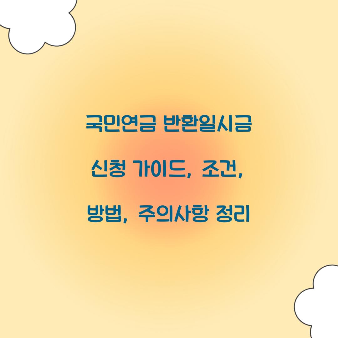 국민연금 반환일시금 신청