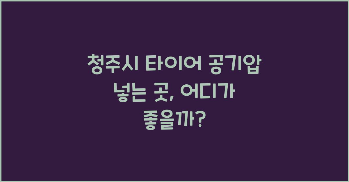 청주시 타이어 공기압 넣는 곳 