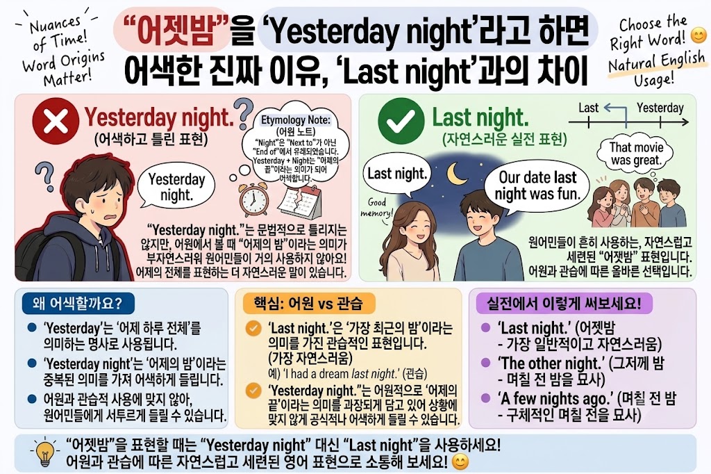 어젯밤 영어로