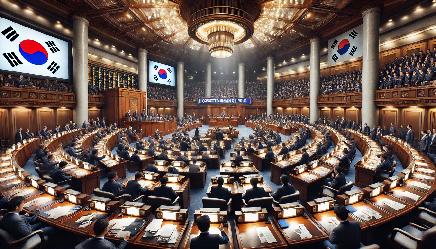 국회에서 국회의원이 회의하는 이미지