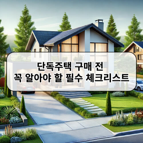 단독주택 구매 전 꼭 알아야 할 필수 체크리스트