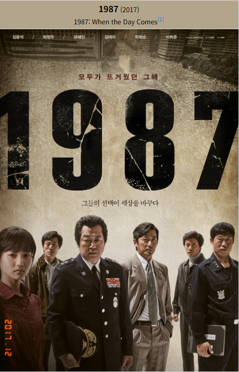 1987(2017) 영화 포스터 사진