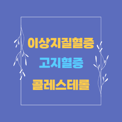 이상지질혈증 고지혈증 콜레스테롤