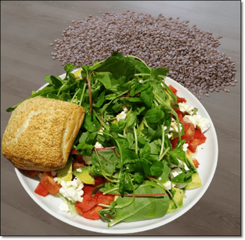 리그난 음식 시금치 참깨 토마토