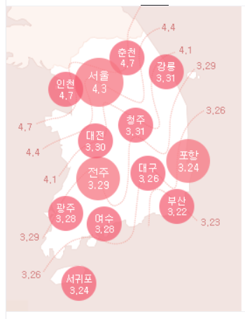2024년 벚꽃 개화시기 그림(.출처) 웨더아이 바로가기