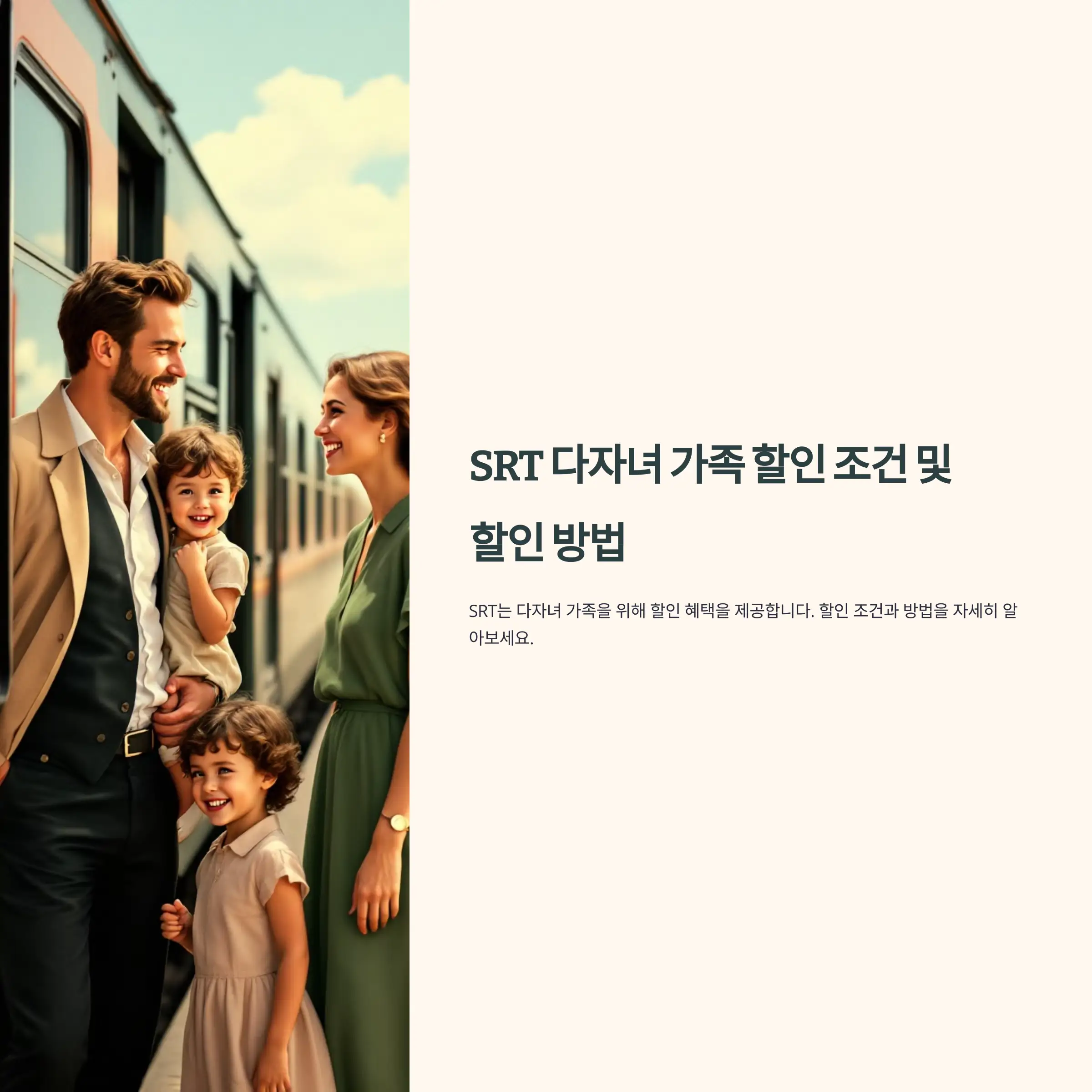 SRT 다자녀 가족 할인 조건 및 할인 방법