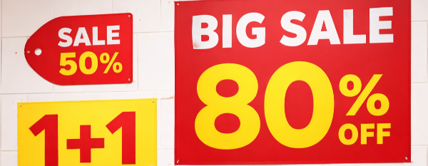 1+1 세일 손님을 유혹하는 이미지