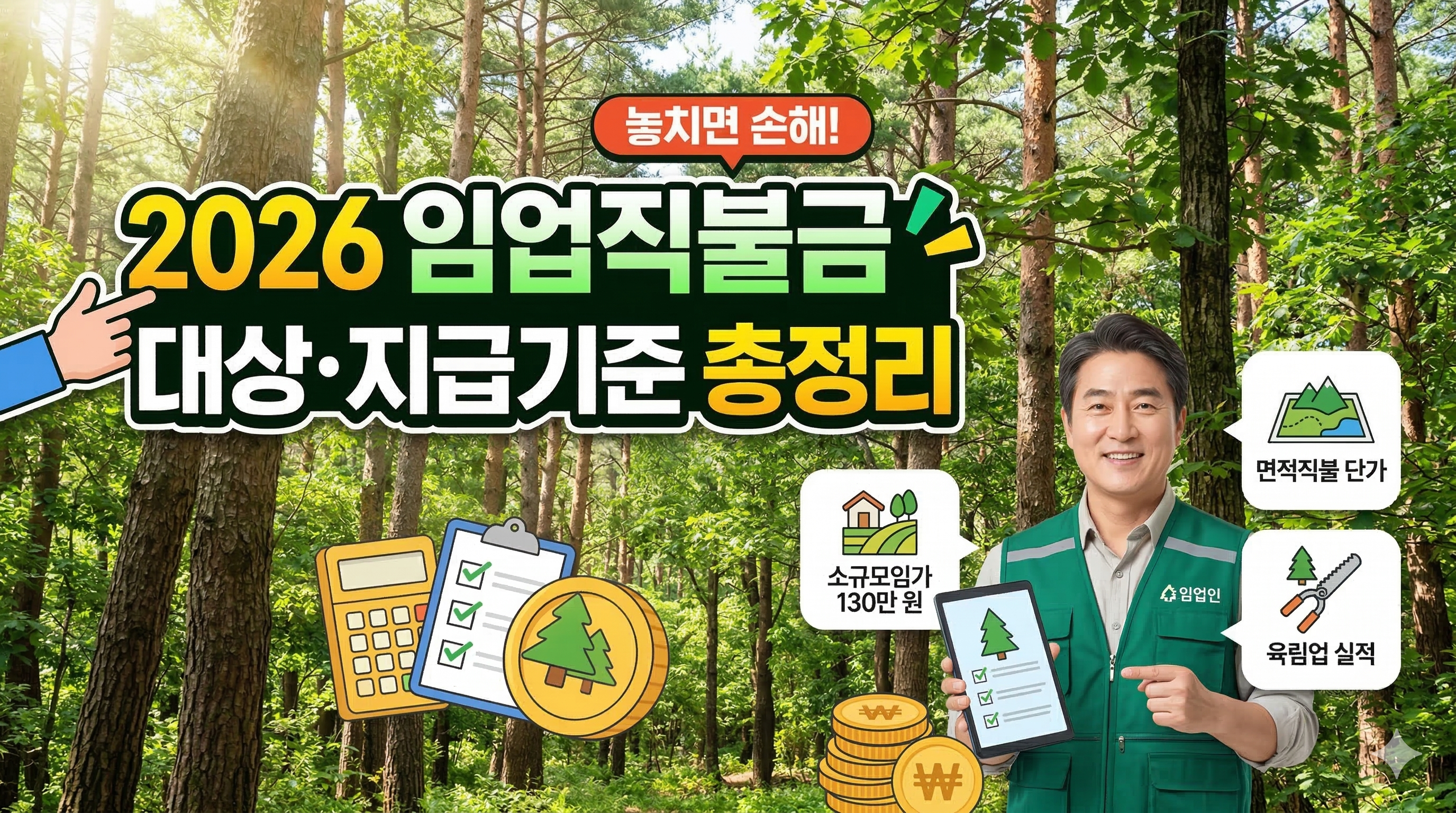 임업직불금 자격요건 대상 산지 2026 총정리! 소규모임가·면적직불금 신청 기준의 모든 것