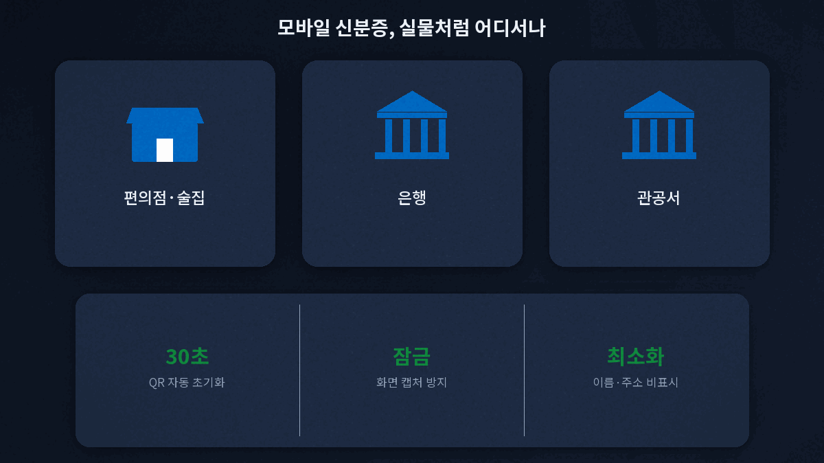 모바일 신분증 사용처 은행 관공서 QR 인증