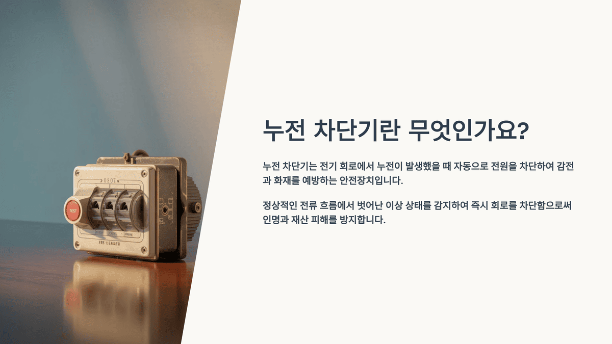 누전 차단기란 무엇인가요?