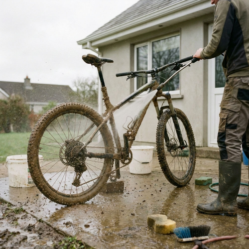Quick cleaning of bike frames and drive systems