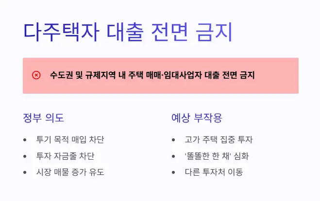 다주택자대출-금지