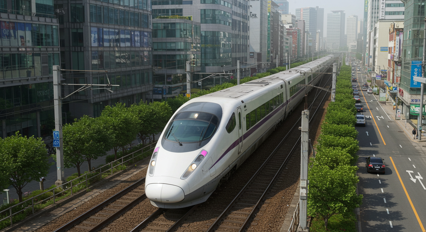 도심속 한가운데를 달리고 있는 SRT열차