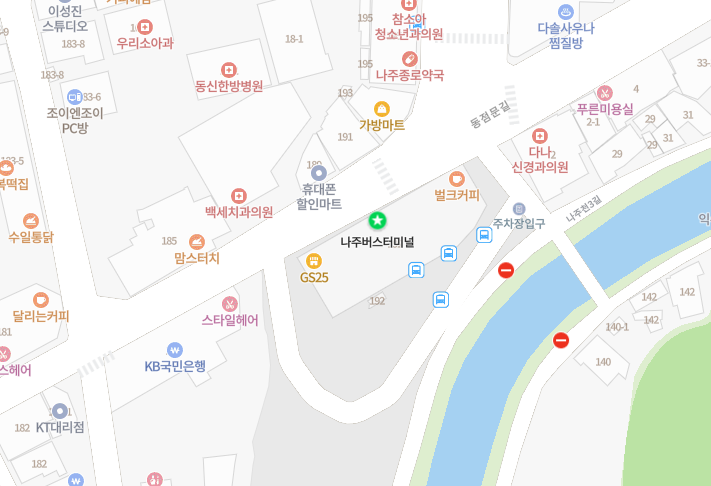 나주버스터미널 위치-지도