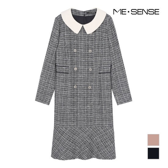 미센스 미센스 배색카라 트위드 원피스 MB0XOPM102Z
