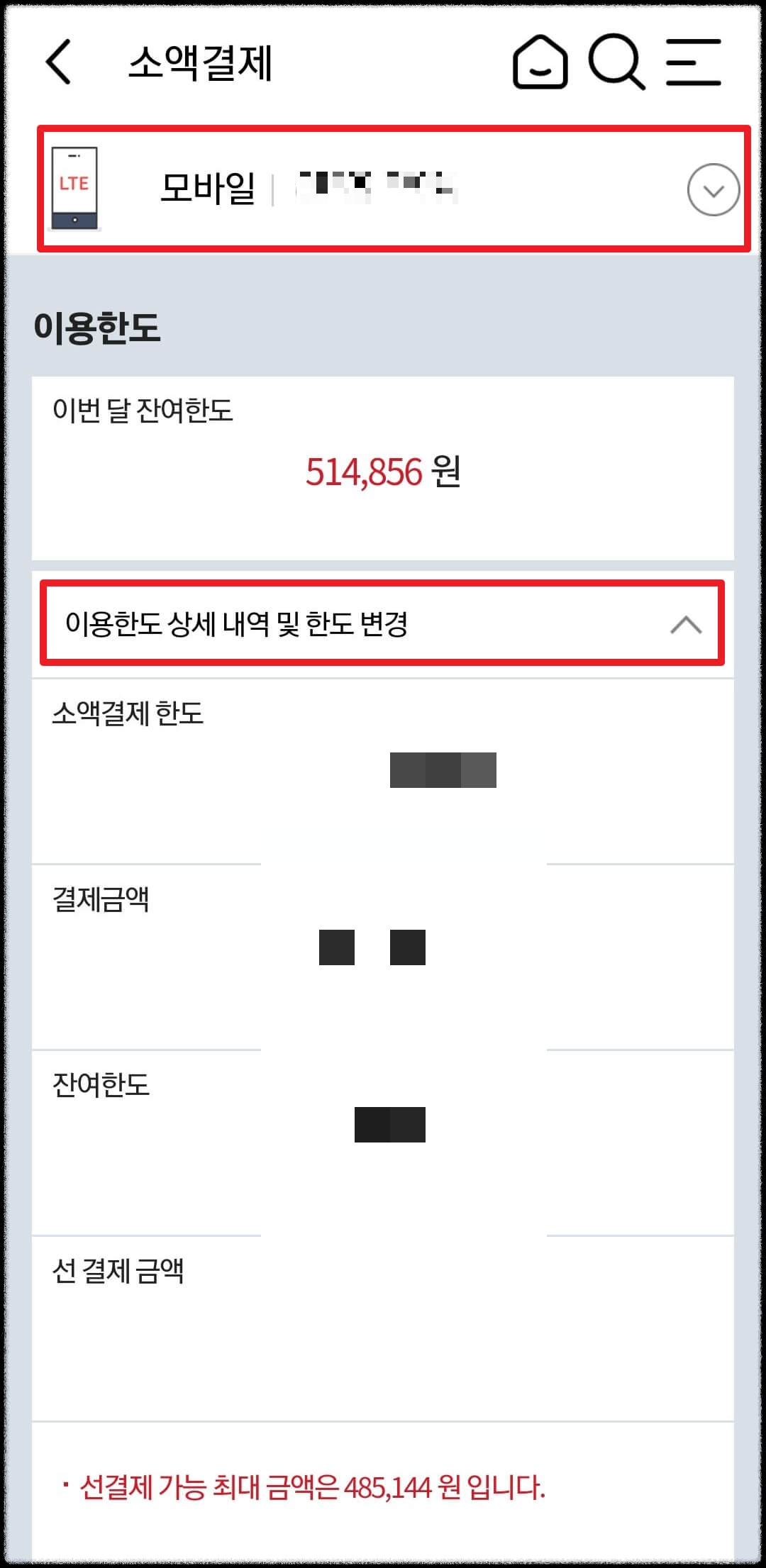 소액결제 내역