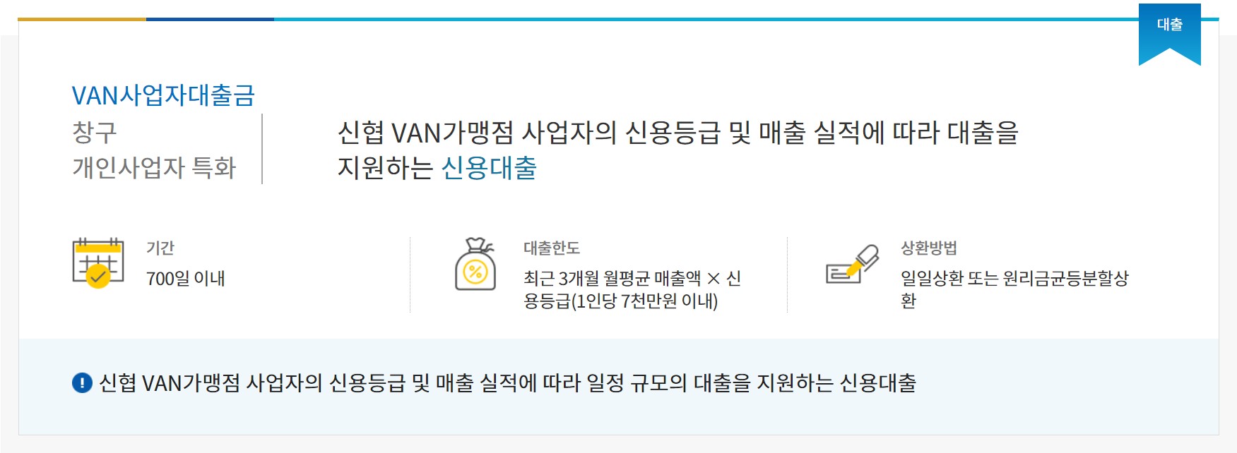 신협 VAN 사업자대출