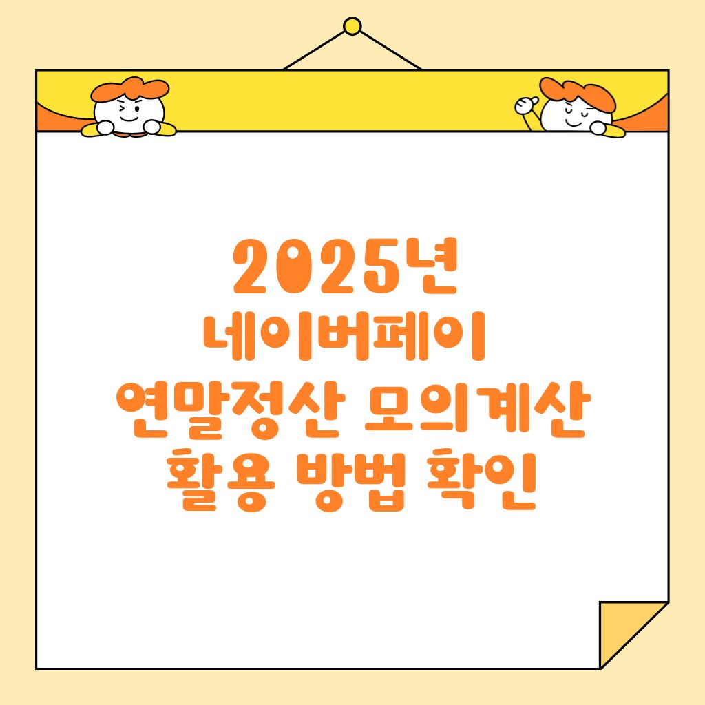 2025년 네이버페이 연말정산 모의계산 활용 방법 확인