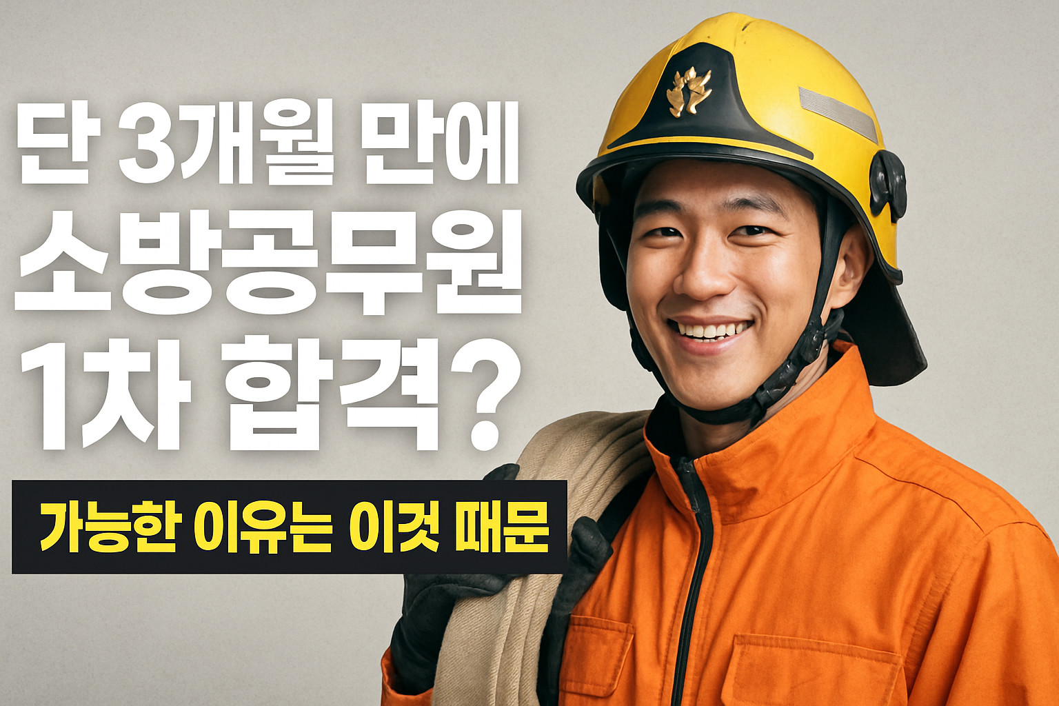 소방관-미소-3개월-소방공무원-1차합격-홍보이미지
