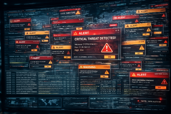 과도한 보안 로그로 탐지가 어려운 관제 화면 이미지