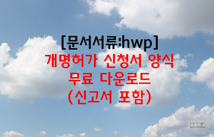 개명허가 신청서 양식