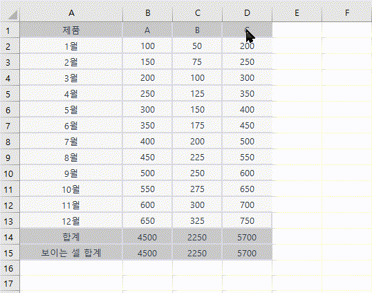 엑셀 빠르게 행 또는 열 위치 바꾸기, 복사하기