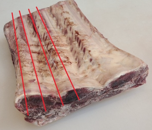 숏립의 우대갈비 슬라이스 방향