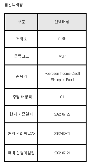 미국주식 선택배당 ACP