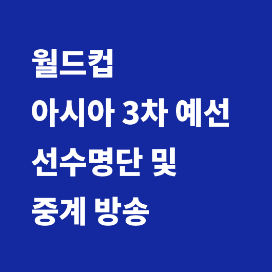월드컵 예선 일정
