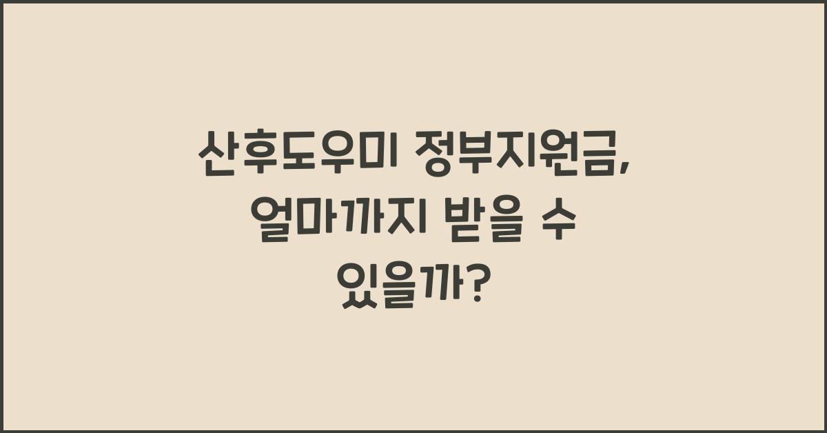 산후도우미 정부지원금