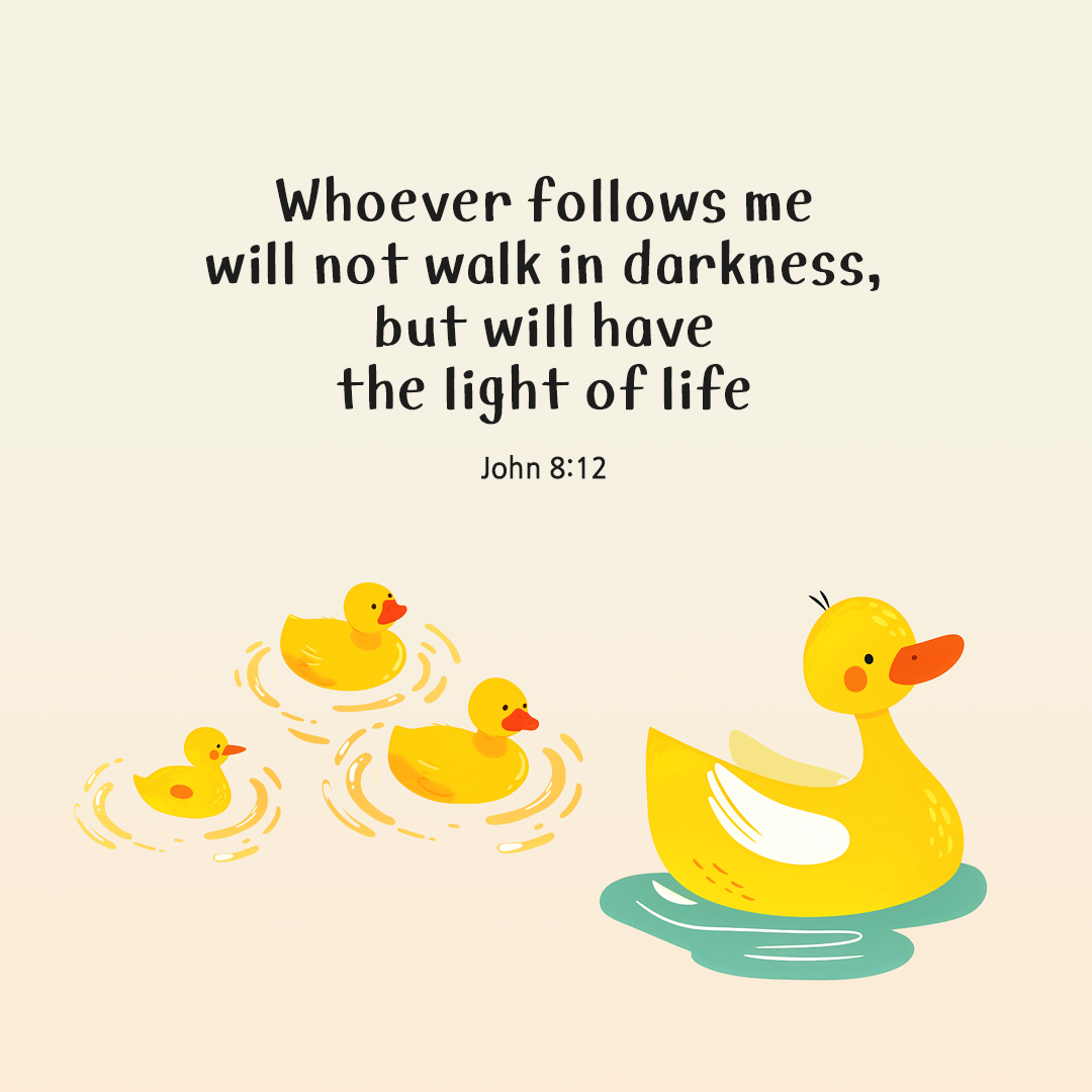 Whoever follows me will not walk in darkness, but will have the light of life. (John 8:12) by pieonane Daily Bible quote image