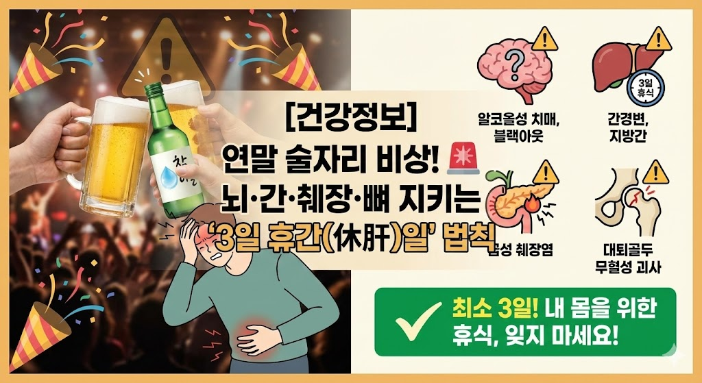 연말 술자리 과음 경고 인포그래픽,