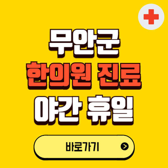 무안군 야간 휴일 한의원 한방병원 찾기 ❘ 24시 일요일 주말 연휴 응급진료 추천 잘하는 곳