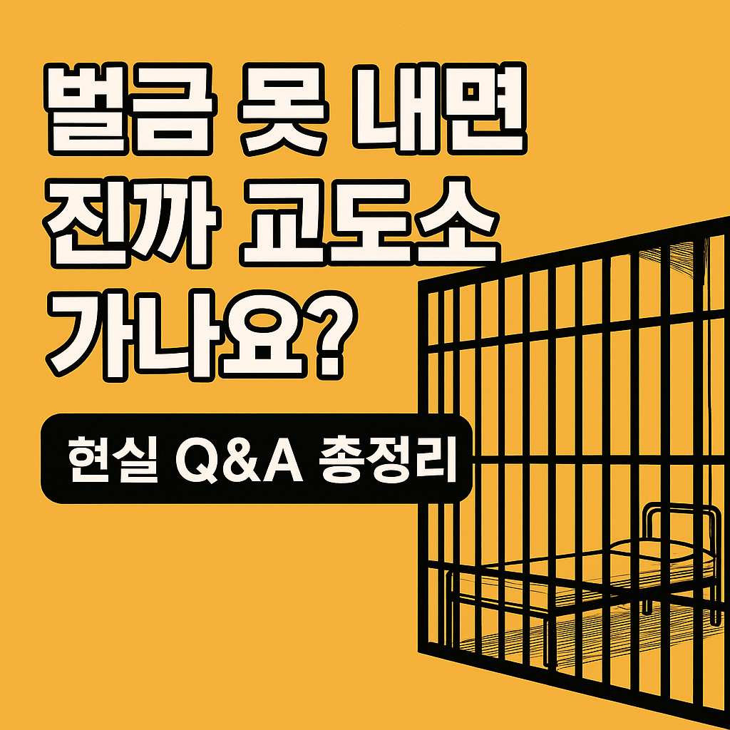 벌금 못 내면 진짜 교도소 가나요? 현실 Q&A 총정리