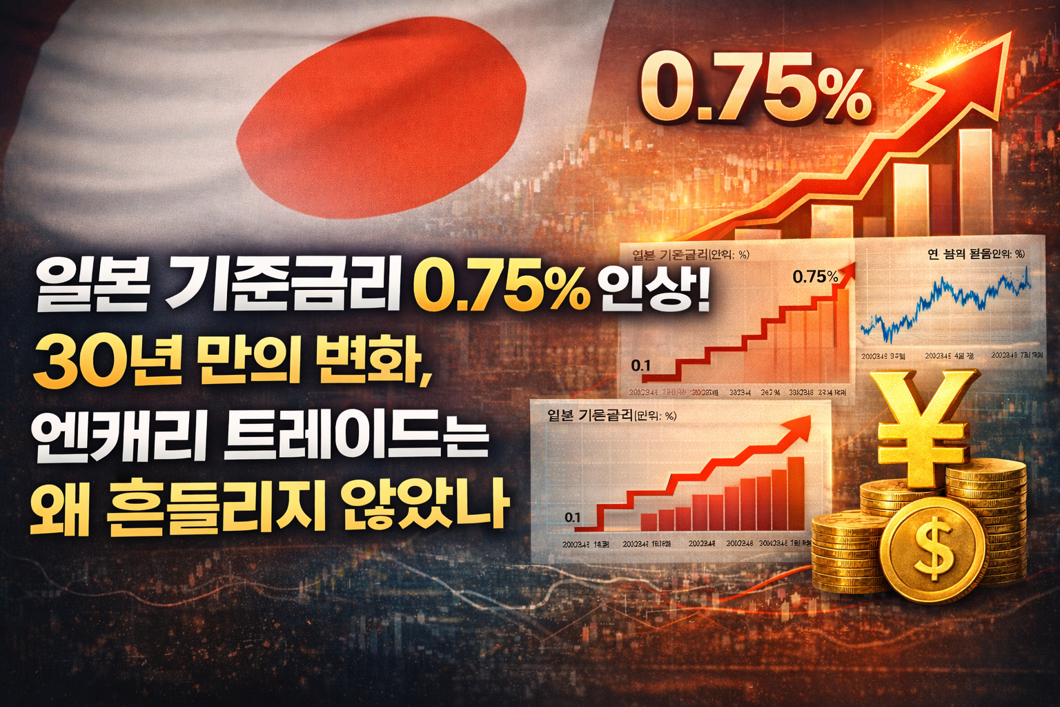 일본 기준금리 0.75% 인상! 30년 만의 변화, 엔캐리 트레이드는 왜 흔들리지 않았나