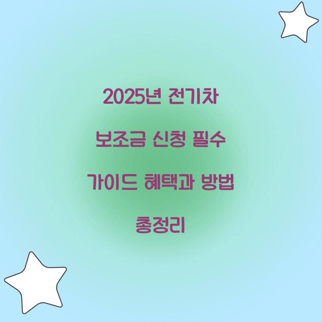 2025년 전기차 보조금 신청