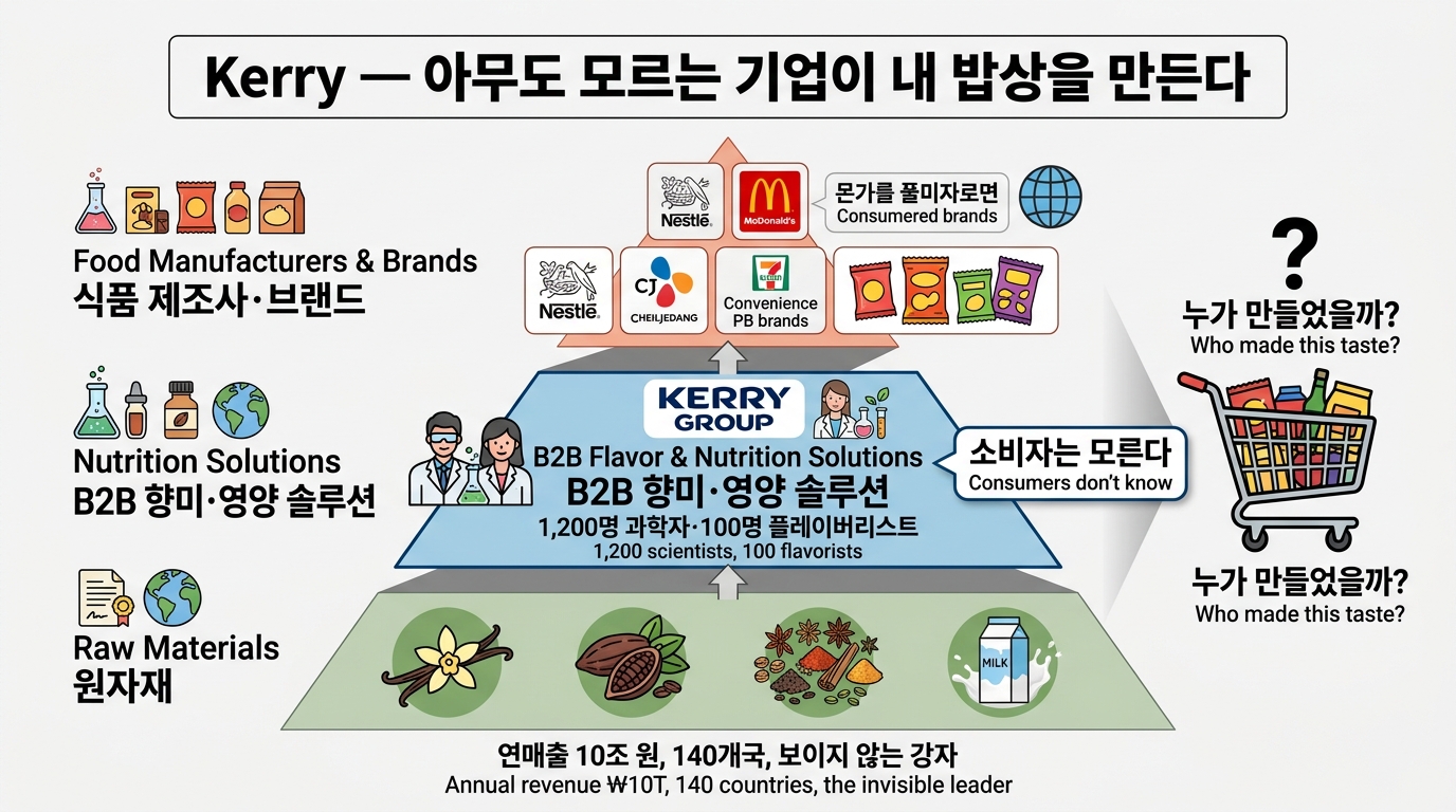 Kerry B2B 공급망 구조도 — 아무도 모르는 기업이 내 밥상을 만든다