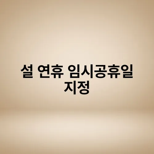 설 연휴 임시공휴일 지정