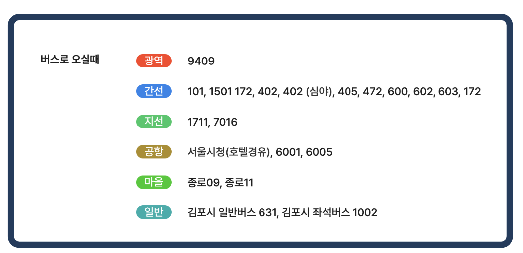 장소 및 교통편