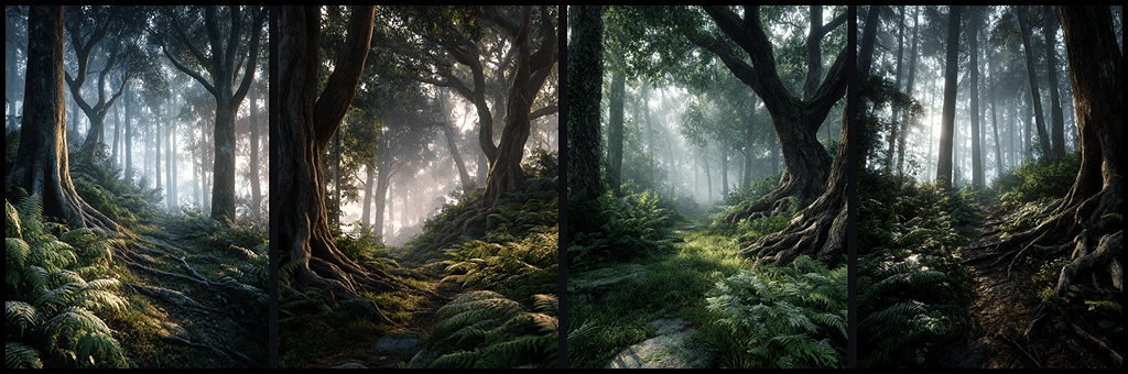 misty forest 세계관 실험 생성 이미지_ Midjourney