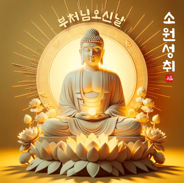 부처님오신날-문구-황금색-연꽃-부처님