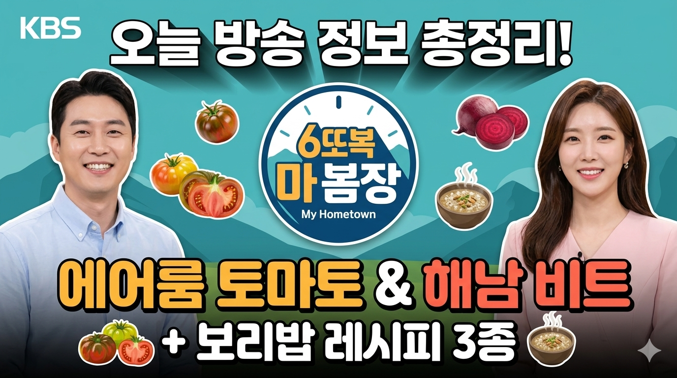 여섯시 내고향 오늘 에어룸 토마토 해남 비트 판매처 보리 비빔밥 레시피 총정리 관련사진