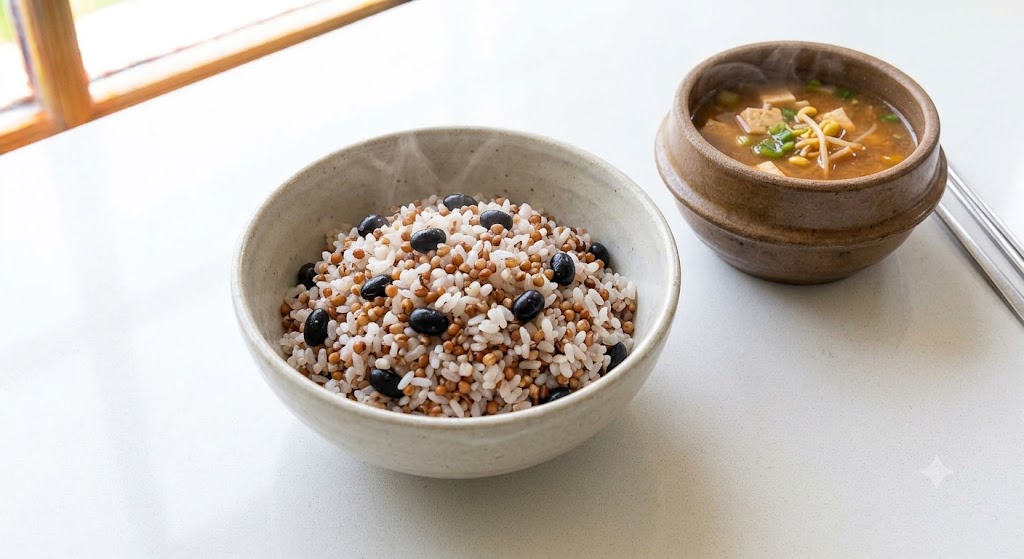 검은콩의 라이신과 수수의 메티오닌이 결합하여 식물성 단백질 질을 완벽히 보완하는 수수 검은콩 항산화 식단