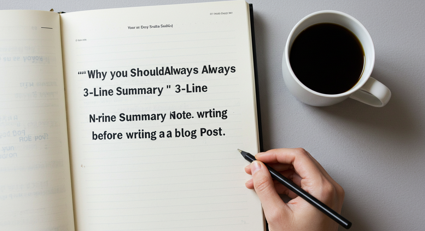 블로그 글쓰기 전에 &lsquo;요약 3줄 메모&rsquo;를 꼭 해야 하는 이유