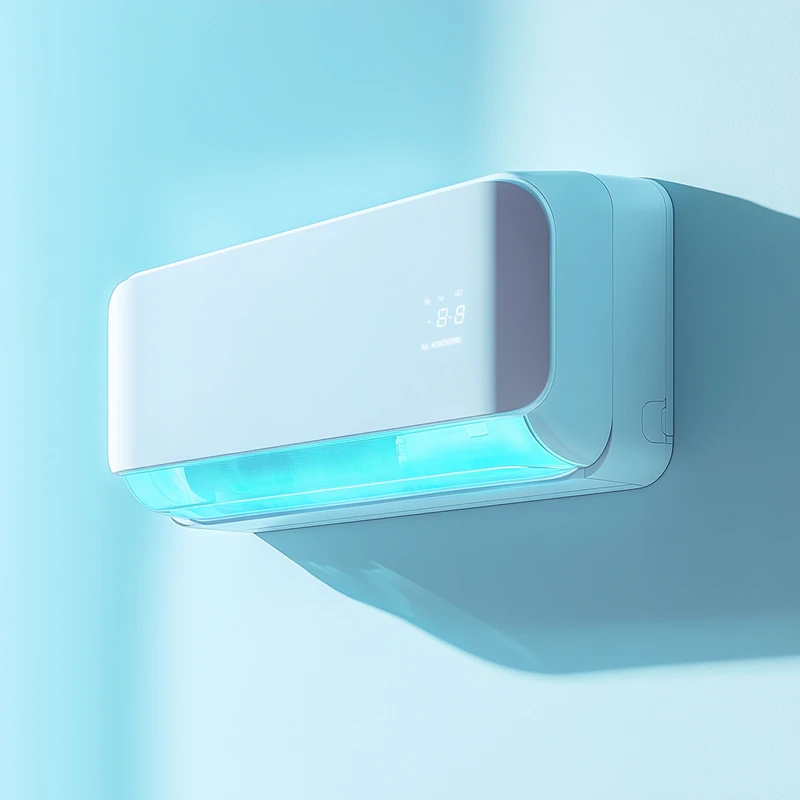 삼성 AI 기술이 적용된 에어컨 관리 인터페이스는 첨단 스마트홈의 편리함을 극대화합니다. 심플한 디자인과 부드러운 색조로 사용자 친화적 경험을 제공합니다.