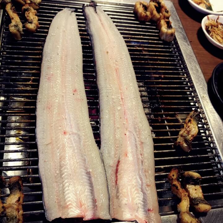 섬진강민물장어-굽는중