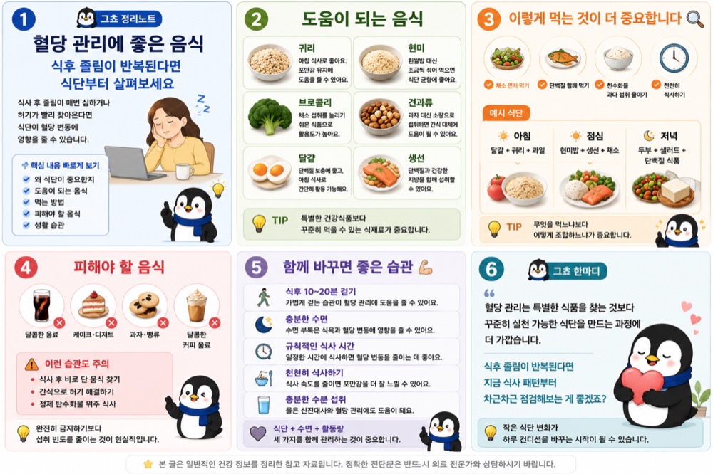 혈당 관리 그쵸한마디