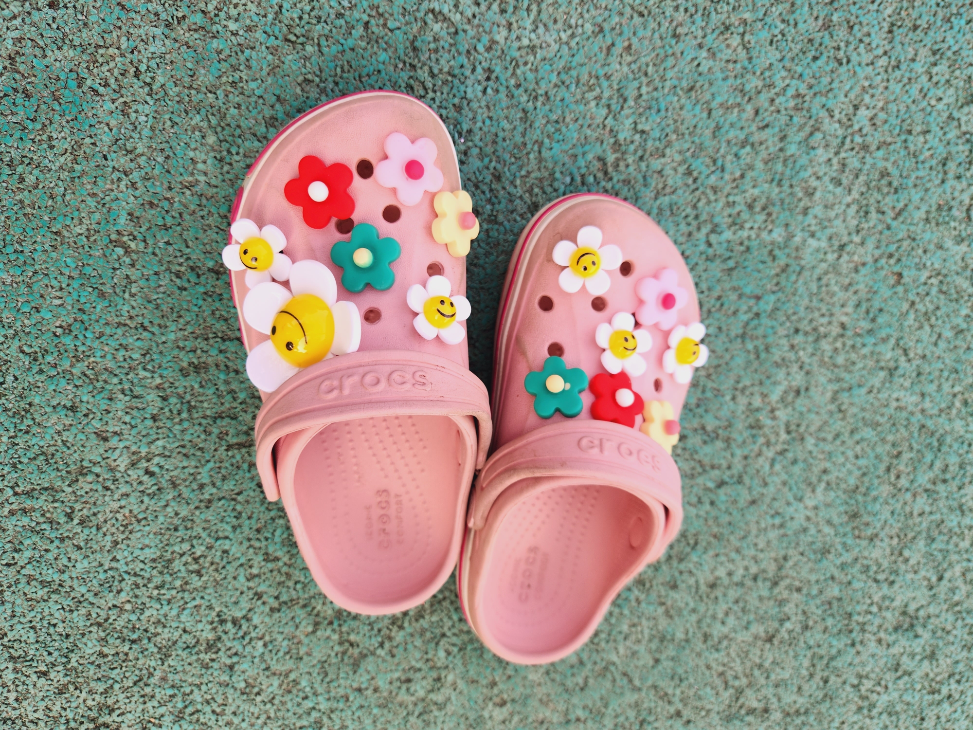 크록스 지비츠 파츠 세트 스마일 데이지 플라워 레인보우 프렌즈