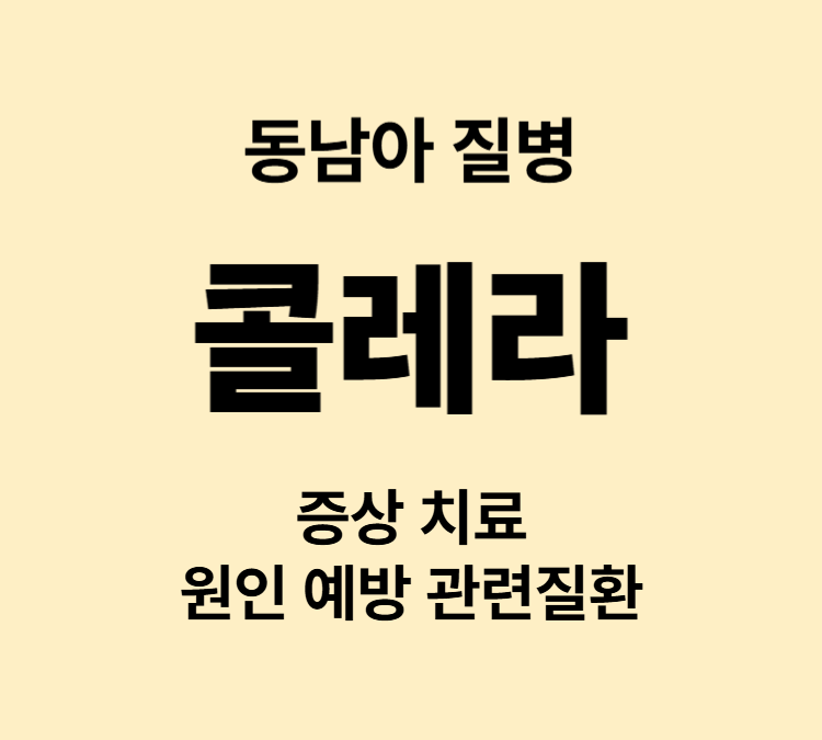 동남아 전염병 쌀뜨물 같은 물설사 구토 콜레라 증상 치료방법