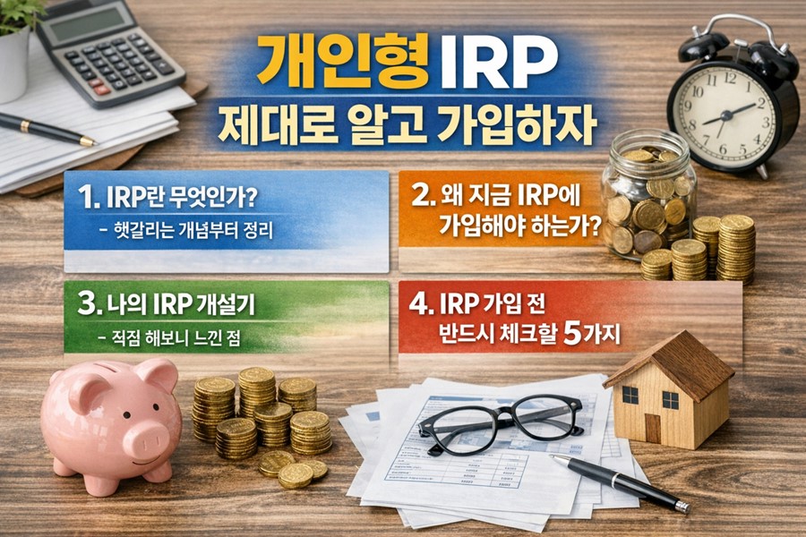 개인형 IRP의 개념과 가입 이유, 실제 개설 후기, 가입 전 체크할 5가지를 한눈에 정리한 IRP 가이드 이미지